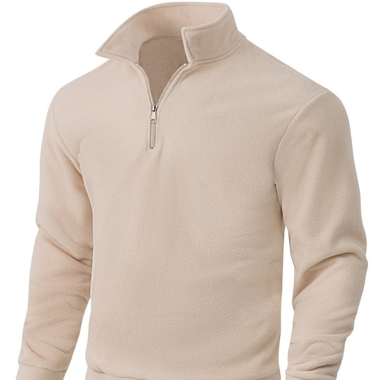 Herren Fleece-Halbzip-Pullover mit Stehkragen, weichem Teddy-Fleece und elastischen Bündchen Shop Nory