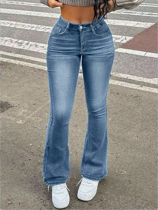 Damen hochtaillierte Bootcut-Jeans mit sculptendem Hüftbund Shop Nory
