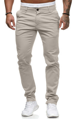 Herren Slim-Fit Chinohosen mit elastischem Bund und praktischen Taschen