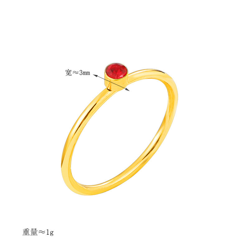 Damen minimalistischer Ring aus massivem Gold mit grünem Edelstein Shop Nory