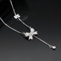 Damen Halskette mit filigranem Schmetterlingsdesign und funkelnden Zirkonia Shop Nory