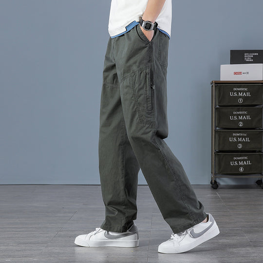 Herren Weite Utility-Cargohose mit geradem Bein, Mehrfachtaschen & lockerer Passform Shop Nory