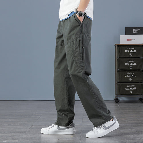 Herren Weite Utility-Cargohose mit geradem Bein, Mehrfachtaschen & lockerer Passform Shop Nory