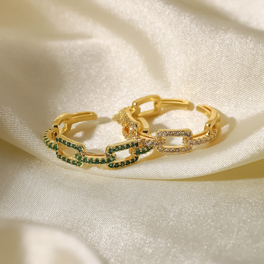 Damen Offener Ring mit elegantem Zirkonia-Design Shop Nory