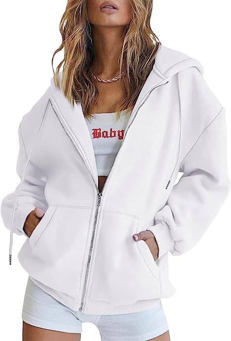 Damen nan übergroße Kapuzenjacke mit durchgehendem Reißverschluss und Kängurutaschen Shop Nory