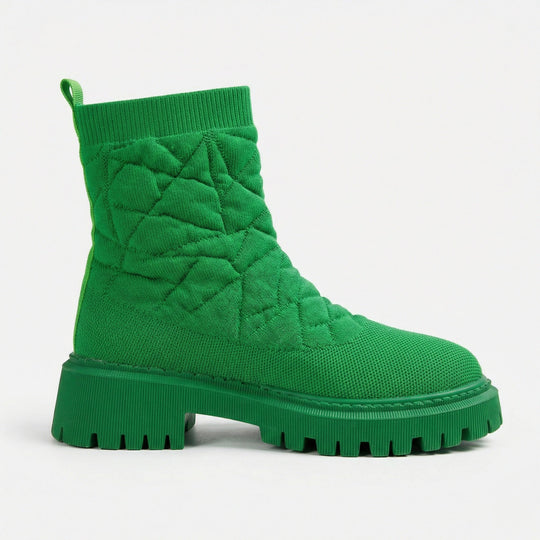 Damen Modische Stiefel mit strukturiertem Obermaterial und rutschfester Profilsohle