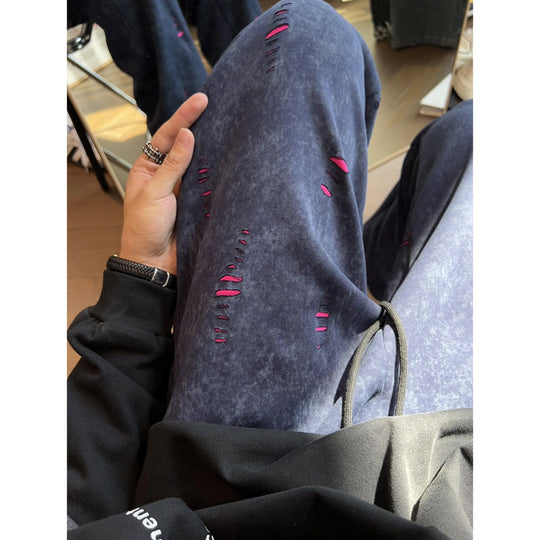 Herren Oversized Cordhose mit Distressed‑Details, weitem Bein und Tunnelzug Shop Nory