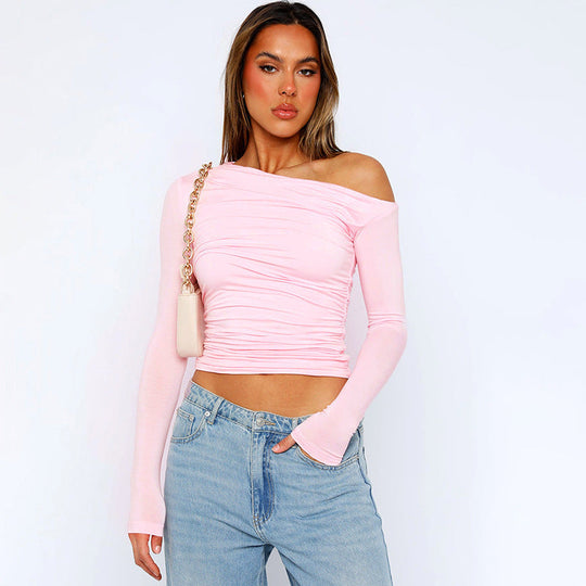 Damen asymmetrisches Langarmoberteil