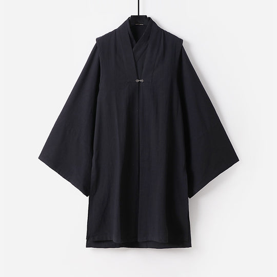 Unisex Asiatisch inspirierte Oversize-Kimono-Jacke mit Trompetenärmeln und kleinem Knebelverschluss Shop Nory