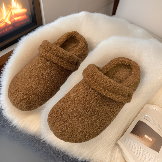 Damen Gefütterte Teddy-Pantoletten mit Umschlag und gepolstertem Komfortfußbett Shop Nory