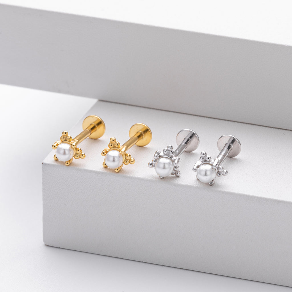 Damen Ohrstecker mit elegantem Perlendesign aus hochwertigem 925 Sterling Silber Shop Nory