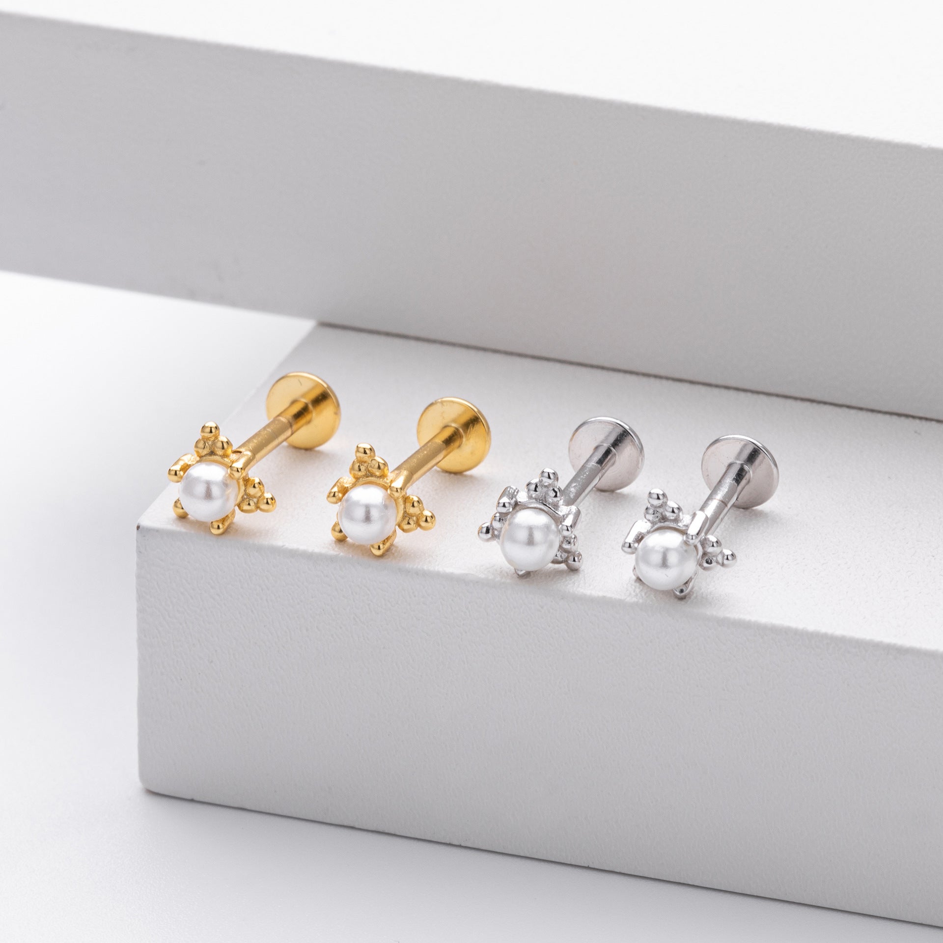 Damen Ohrstecker mit elegantem Perlendesign aus hochwertigem 925 Sterling Silber Shop Nory