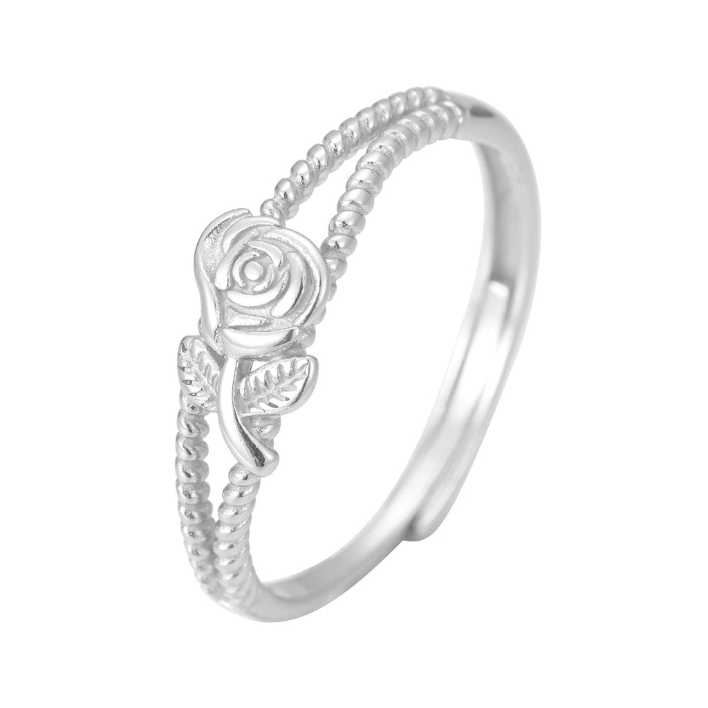 Damen filigraner Ring mit floralem Rosen-Design Shop Nory