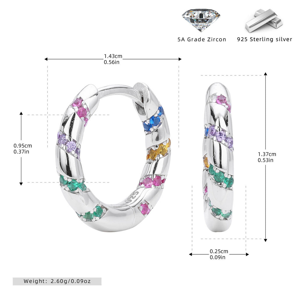 Damen Creolen mit bunten Zirkon-Akzenten und elegantem Design Shop Nory