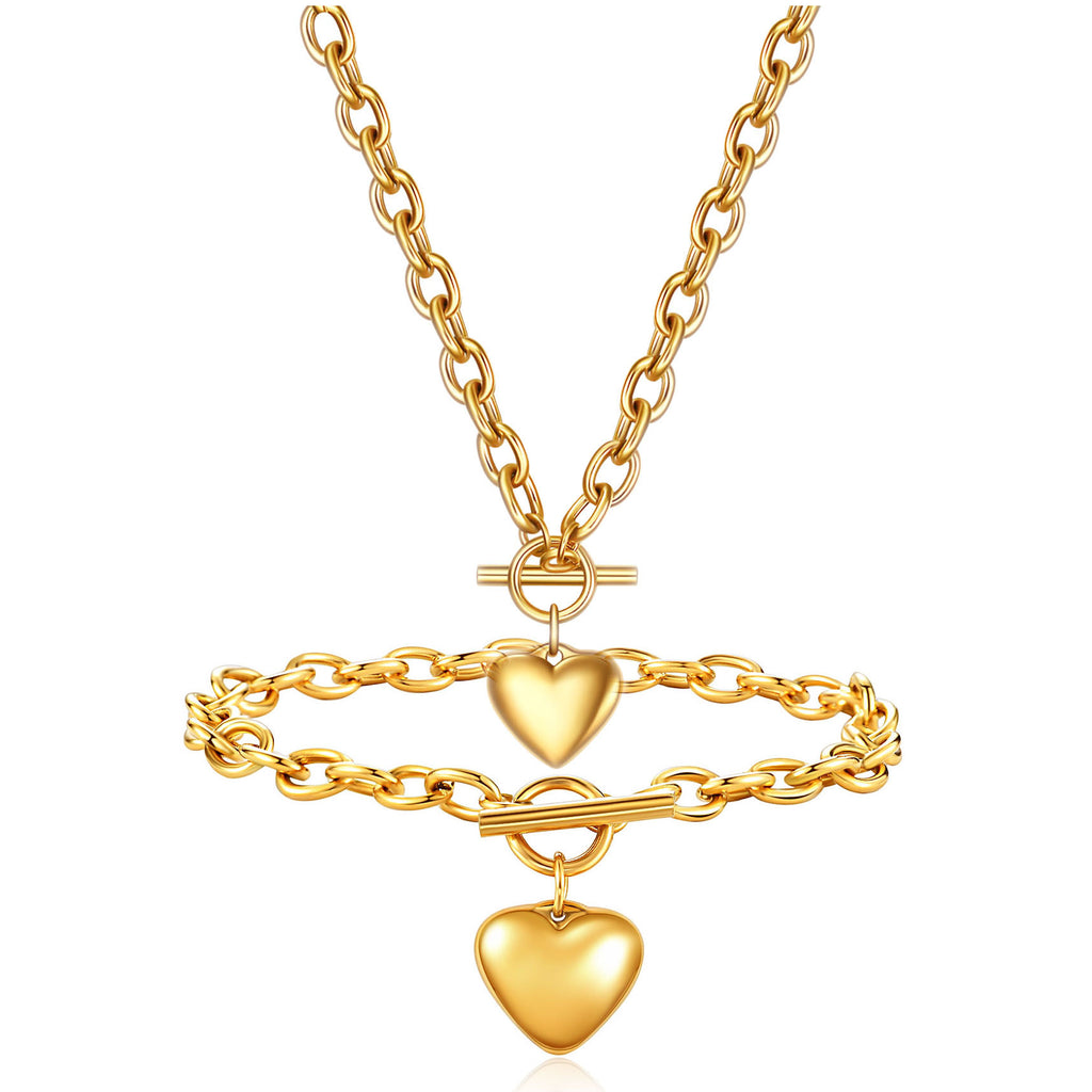 Damen Schmuckset mit Herzanhängern und außergewöhnlichem Farbverlauf Shop Nory