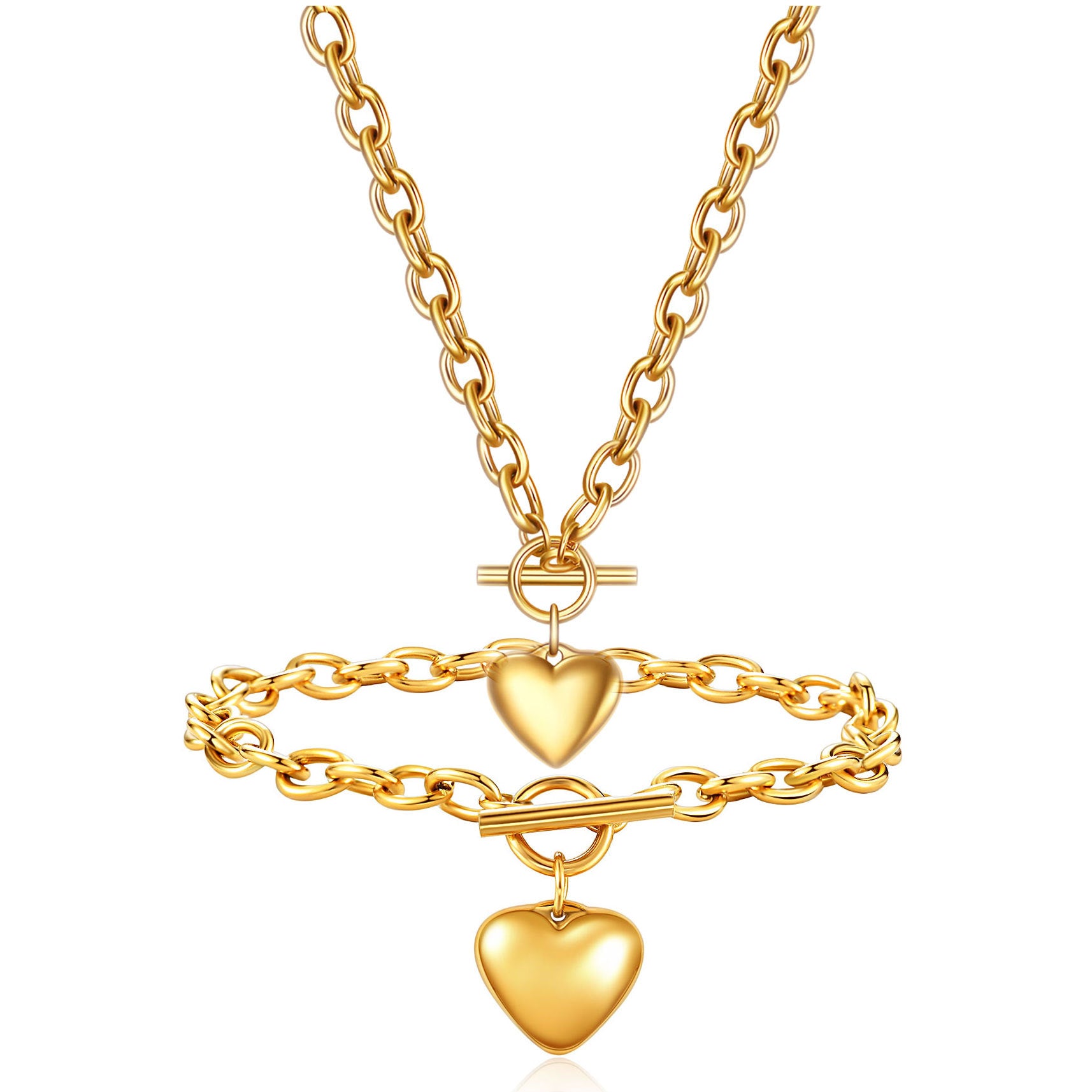 Damen Schmuckset mit Herzanhängern und außergewöhnlichem Farbverlauf Shop Nory
