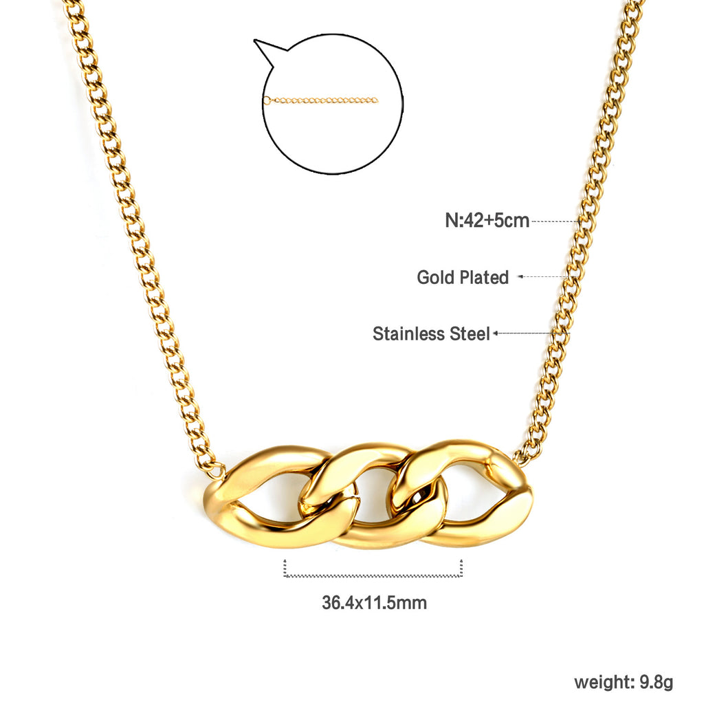 Damen Edelstahl Halskette mit modernem Gliederdesign Shop Nory