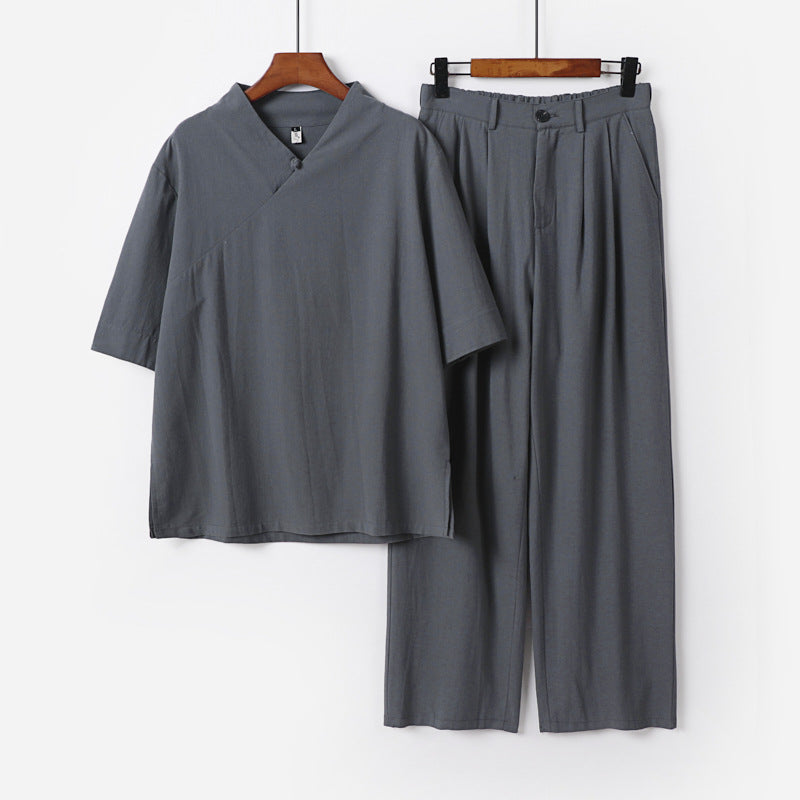 Unisex Locker sitzendes Lounge-Set im Kimono-Stil mit halblangem Arm und elastischer Bundhose Shop Nory
