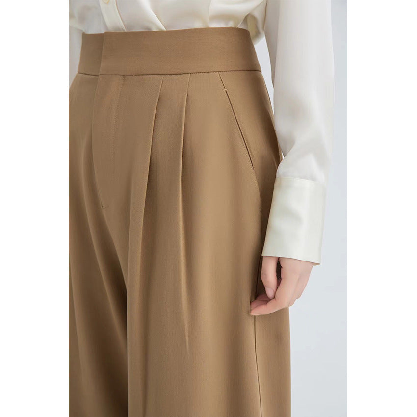 Damen Hochtaillierte Plissee-Bundhose mit weitem Bein Shop Nory