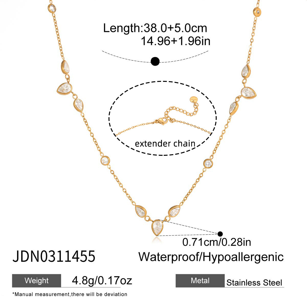 Damen Halskette mit funkelnden Zirkonia und verstellbarem Design Shop Nory