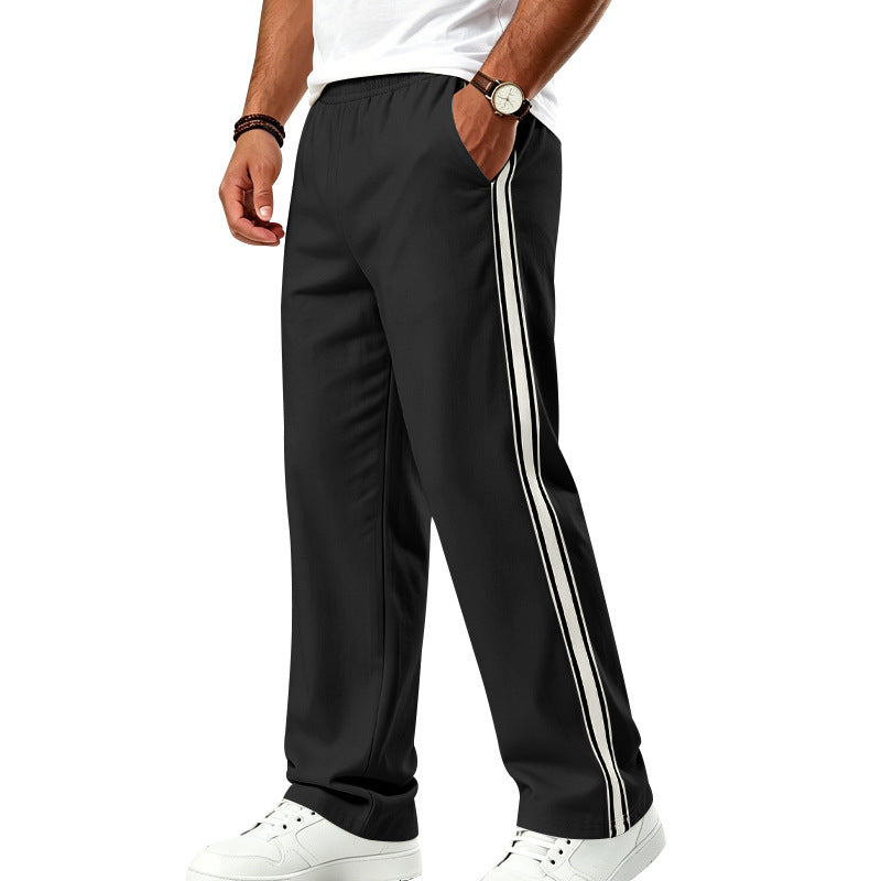 Herren Relaxte Trackhose mit seitlichem Doppelstreifen und elastischem Bund Shop Nory