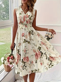 Damen Verspieltes A-Linien Kleid mit floralen Details