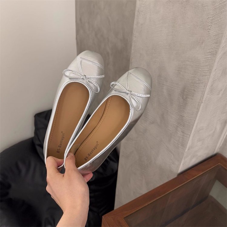 Damen Ballerina-Schuhe mit modischer Schleifenverzierung und komfortablem Fußbett