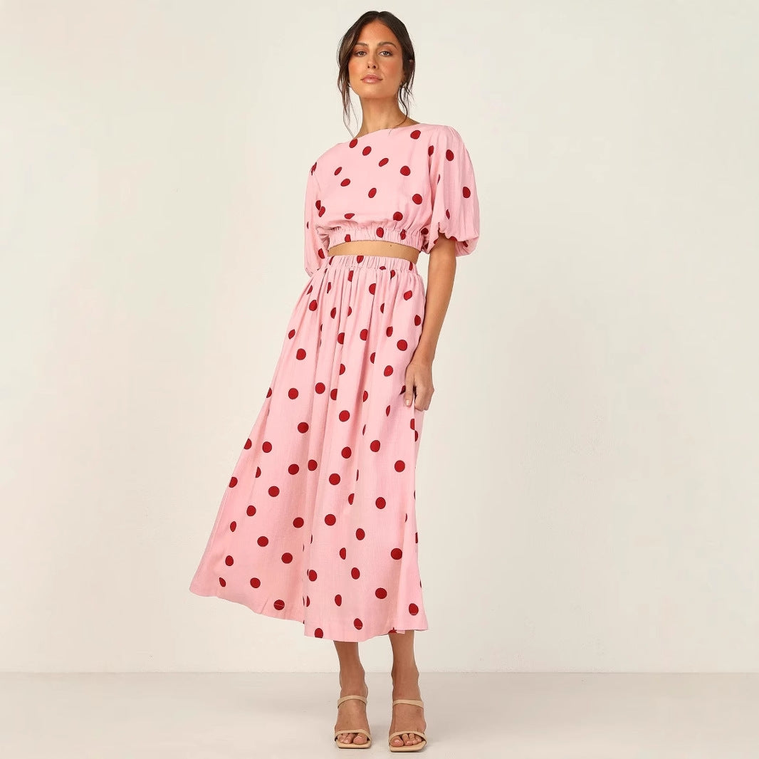 Damen Maxikleid mit elastischem Taillenzug und voluminösen Ärmeln