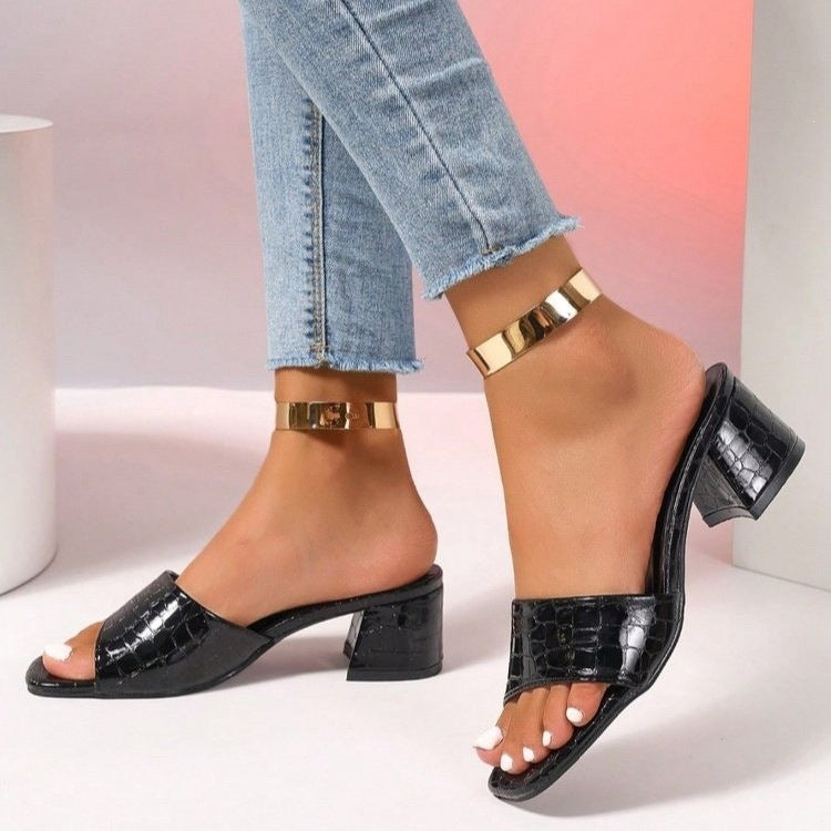 Damen Elegante Blockabsatz Sandaletten