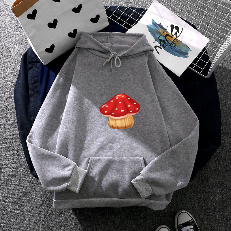 Damen nan leichter Oversize Kapuzenpullover mit Herz‑EKG‑Motiv, langen Kordeln und elastischem Bund Shop Nory