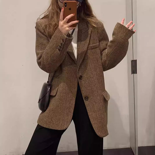 Damen Übergroßer Wollblazer Shop Nory