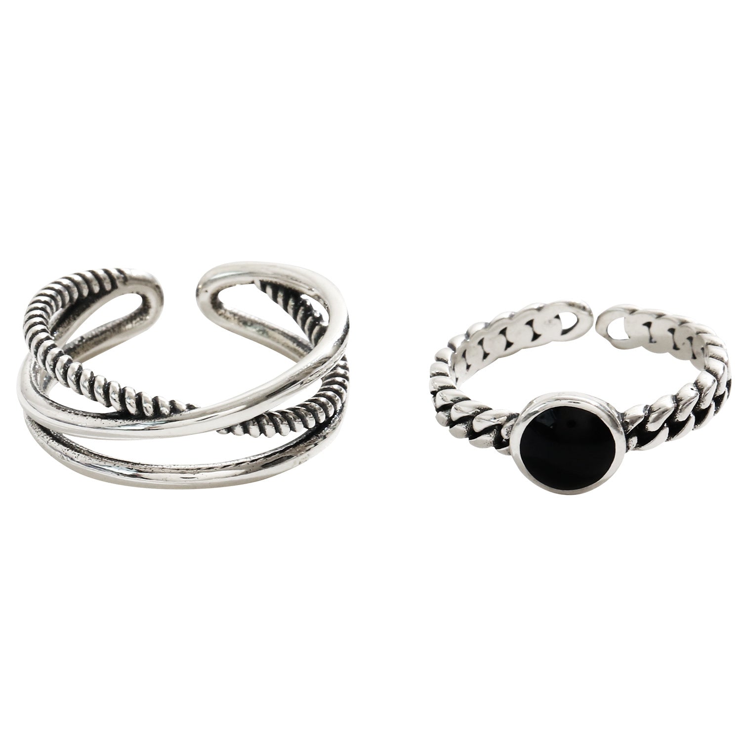 Damenring mit elegantem geflochtenem Design und funkelndem Stein Shop Nory