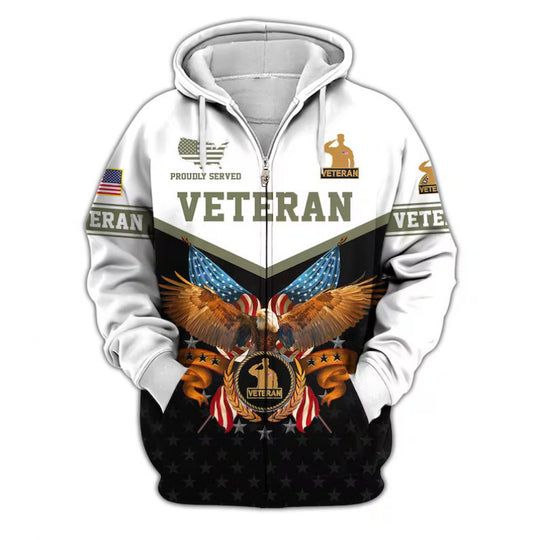 Herren Kapuzensweater mit amerikanischem Veteranenmotiv Shop Nory