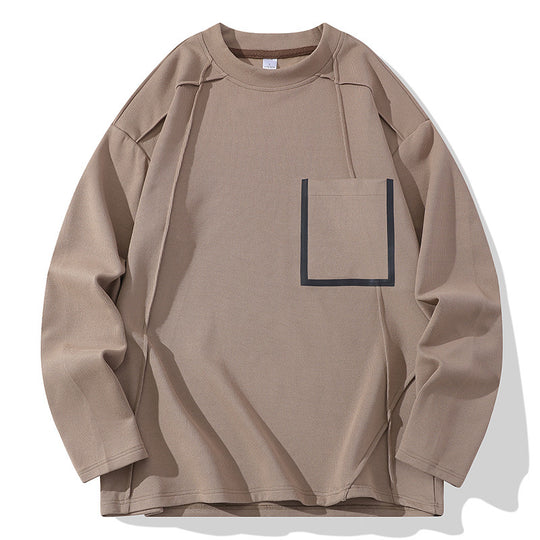 Herren Oversize-Langarmshirt aus strukturierter Baumwollmischung mit Brusttaschen-Detail Shop Nory