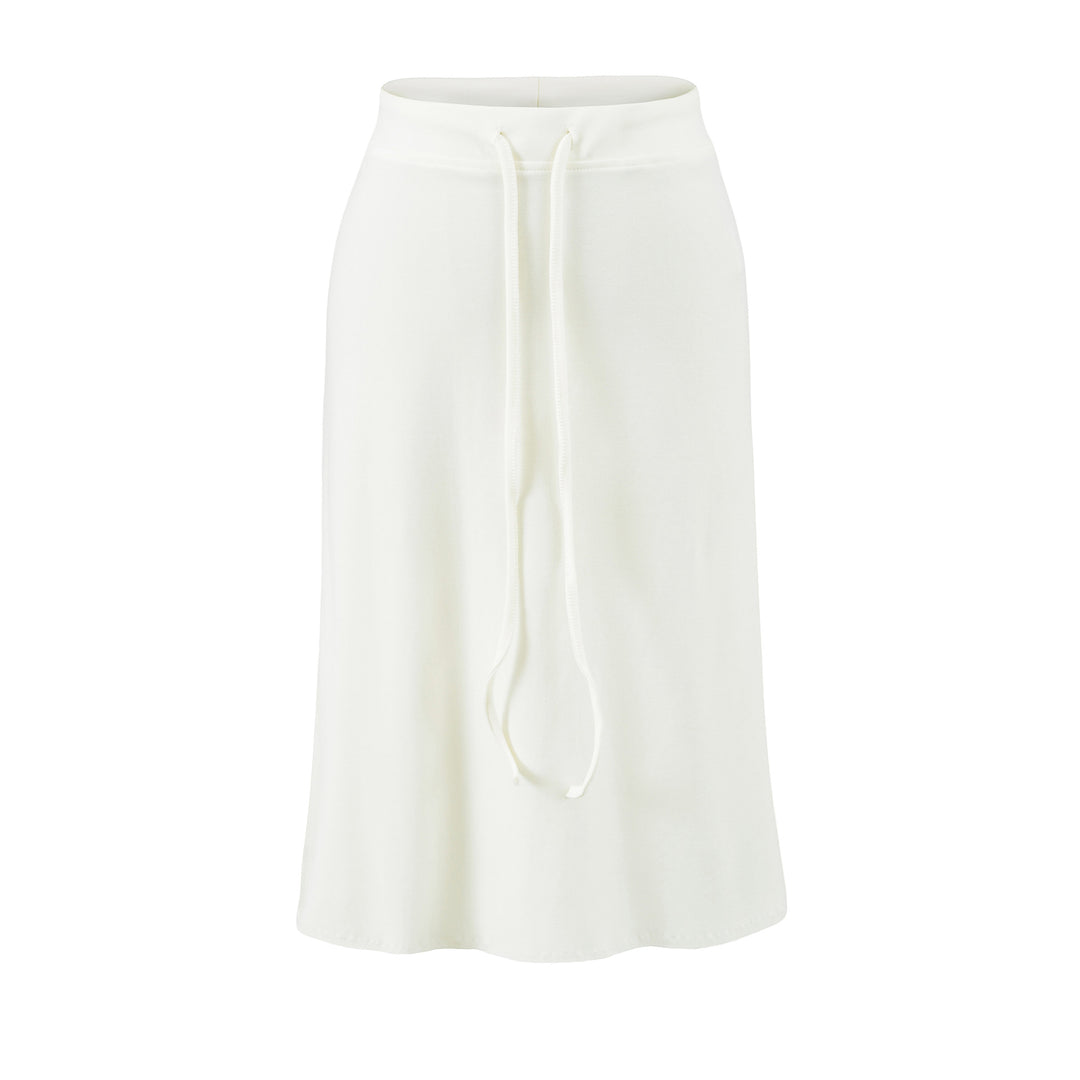 Damen Jersey-Midirock mit hohem Bund, Tunnelzug und A-Linien-Schnitt Shop Nory