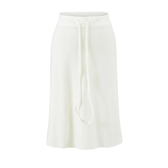 Damen Jersey-Midirock mit hohem Bund, Tunnelzug und A-Linien-Schnitt Shop Nory