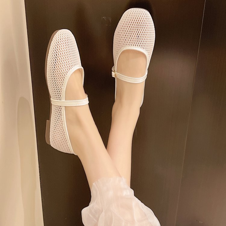 Damen atmungsaktive Ballerinas mit verstellbarem Riemen