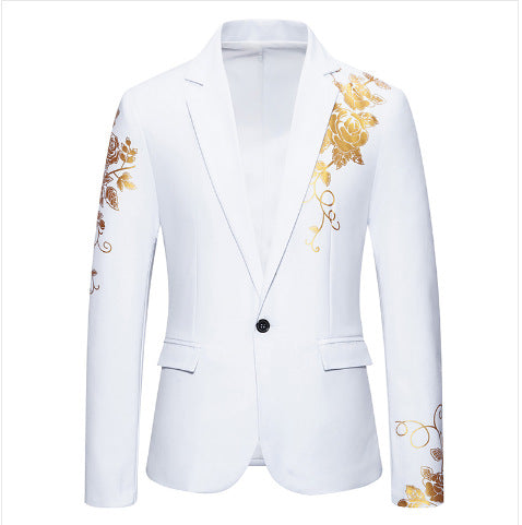 Herren eleganter taillierter Smoking-Blazer mit floraler Verzierung Shop Nory
