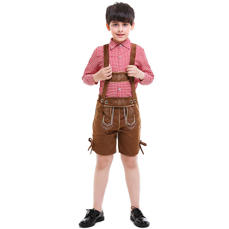 Unisex nan traditionelle Kinderlederhose mit verstellbaren Trägern und feiner Stickerei Shop Nory
