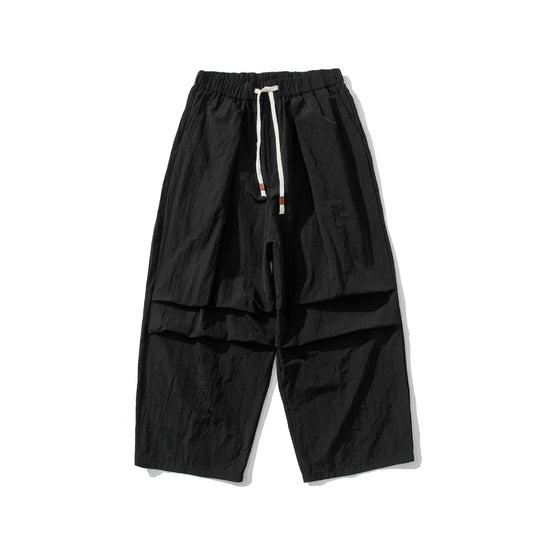 Herren Weite Utility-Loungehose mit überlappenden Falten und Kordelzugbund Shop Nory
