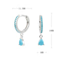 Damen Creolenohrringe mit funkelnden Aqua-Zirkon-Anhängern Shop Nory