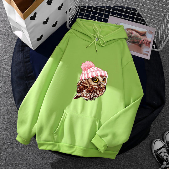 Damen nan lässiger Oversize Kapuzenpullover mit Herz‑und‑Pfotenprint, Kordelzug und gerippten Bündchen Shop Nory