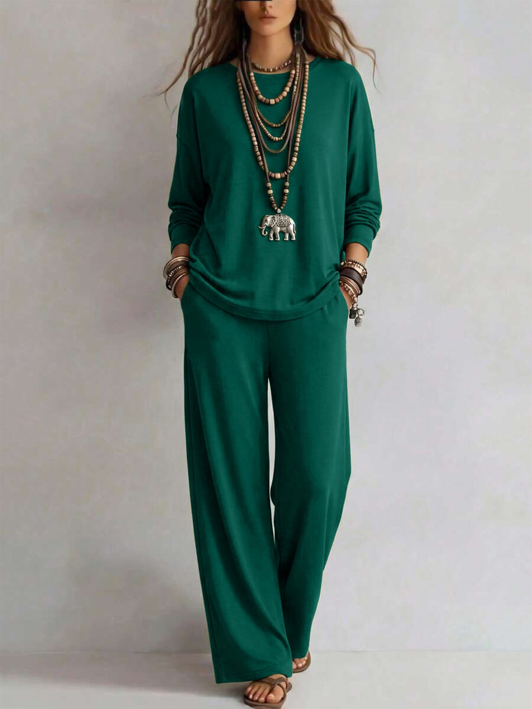 Damen Loungewear-Set mit weitem Bund und Oversize-Langarmshirt Shop Nory