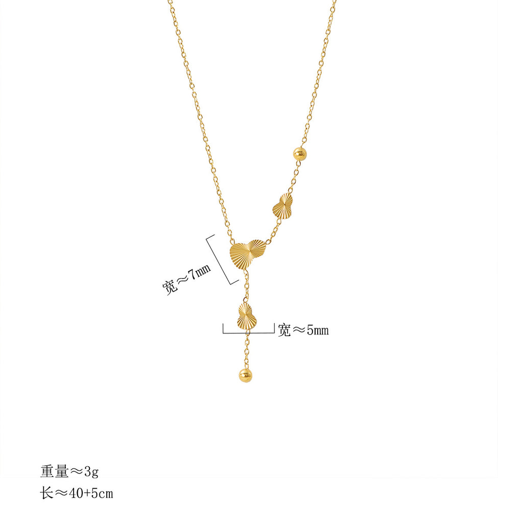 Damen Y-Halskette mit verspielten Blatt-Anhängern Shop Nory