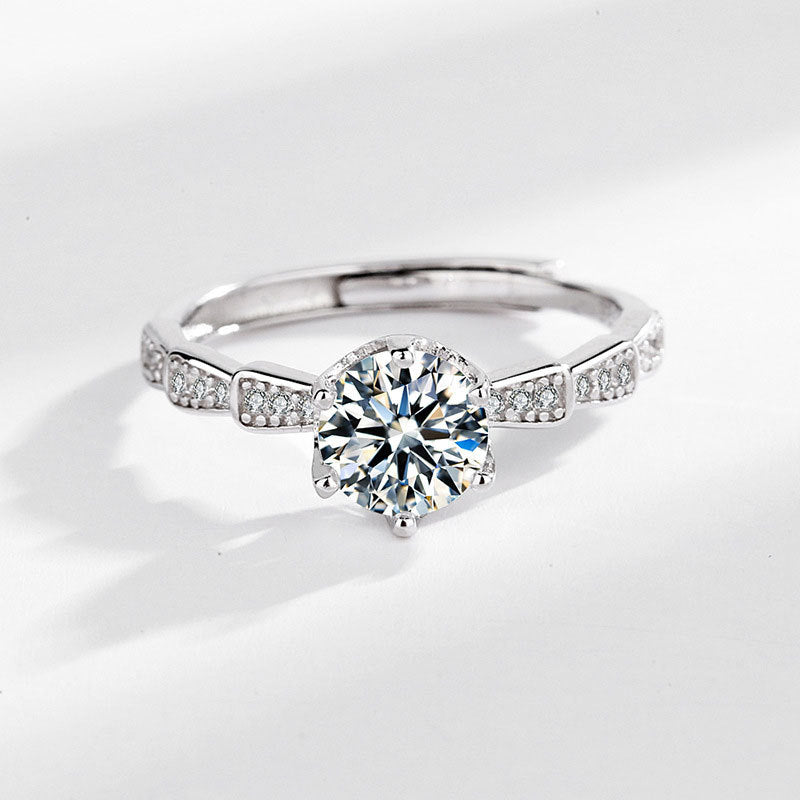 Damen Eleganter Solitär Ring mit funkelnden Zirkonia Shop Nory
