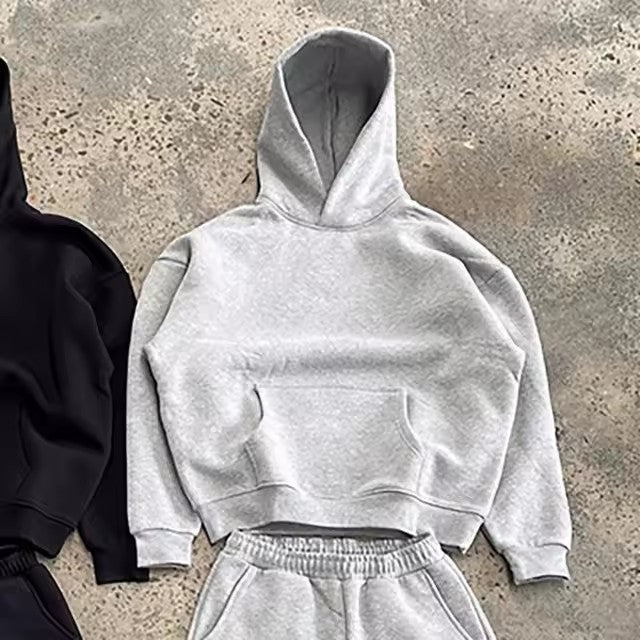 Herren nan urbaner Boxy-Hoodie mit verkürztem Rumpf, überschnittener Schulter und weichem Fleece-Innenfutter Shop Nory