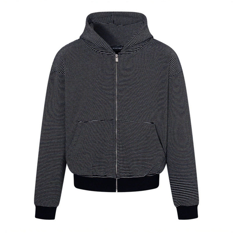 Damen Feinringel-Zipjacke mit hohem Stehkragen, Kängurutaschen und elastischem Saum Shop Nory