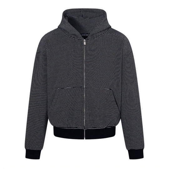 Damen Feinringel-Zipjacke mit hohem Stehkragen, Kängurutaschen und elastischem Saum Shop Nory