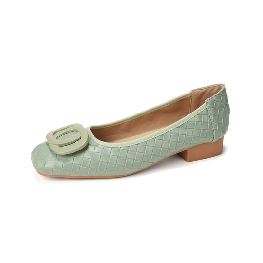 Damen Ballerinas mit schickem Reliefmuster und modischem Schnallenakzent