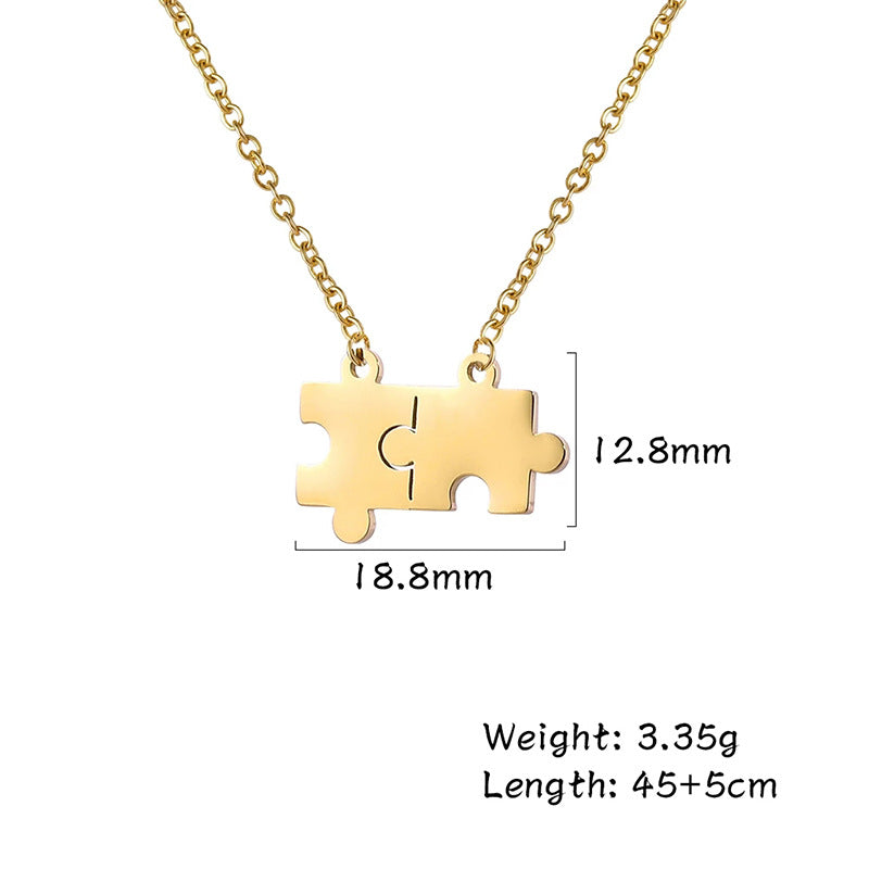 Damen Puzzle-Anhänger Halskette Shop Nory